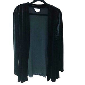 Hot Cotton Mare Ware Black Velvet Open Front Kimono Jacket  Womens L Goth Witchy